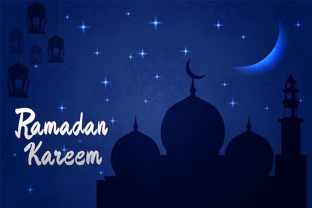 Ramadan Kareem con estilo de fondo islámico