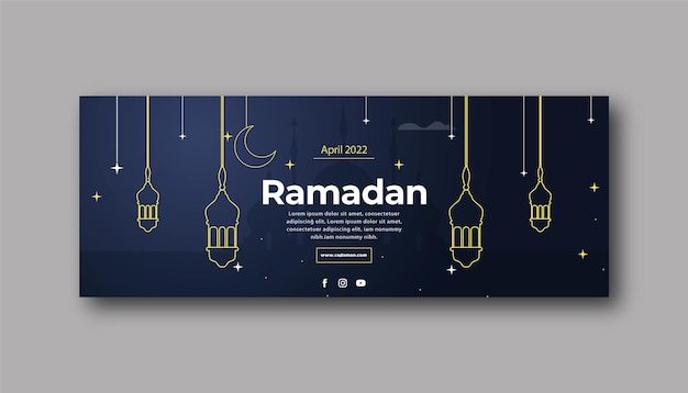 Ramadán kareem de estilo islámico y vector premium de banner decorativo eid