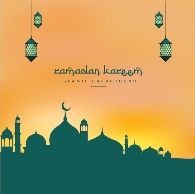 Ramadan kareem festival islámico hermoso diseño de saludo