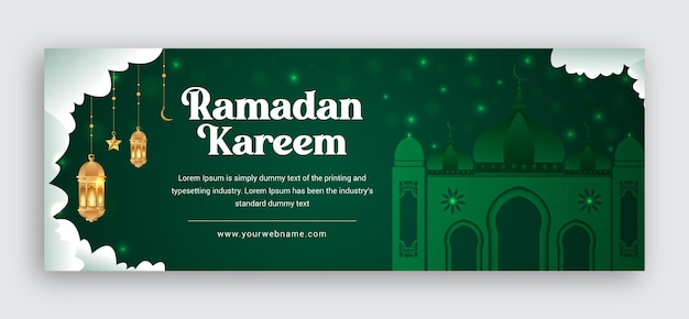 Ramadán Kareem festival islámico tradicional religioso Eid Mubarak página de portada de Facebook