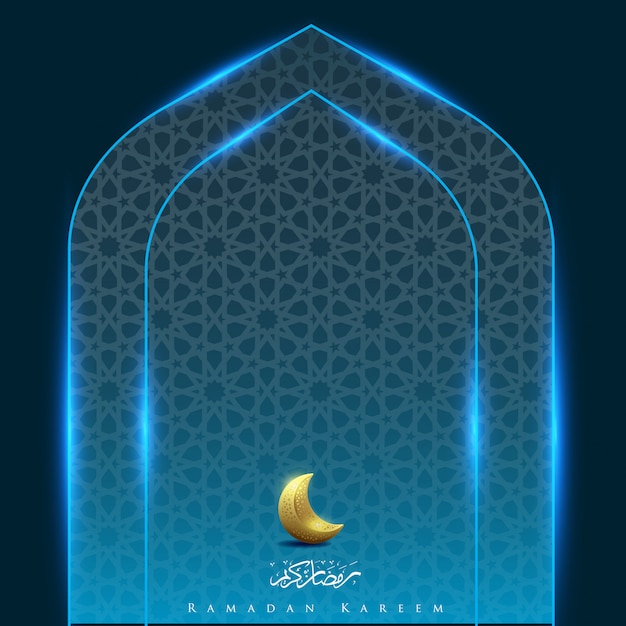 Ramadán kareem con fondo claro de la puerta de la luna