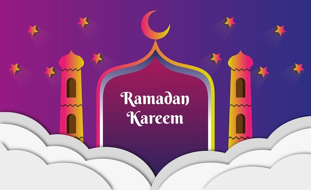 Ramadán kareem fondo degradado ilustración vectorial