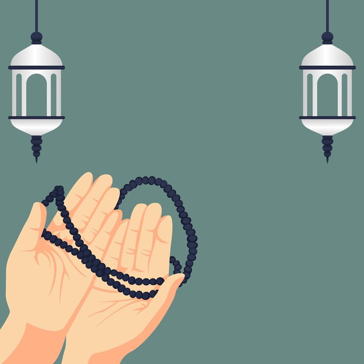 Ramadán kareem con fondo de ilustración islámica