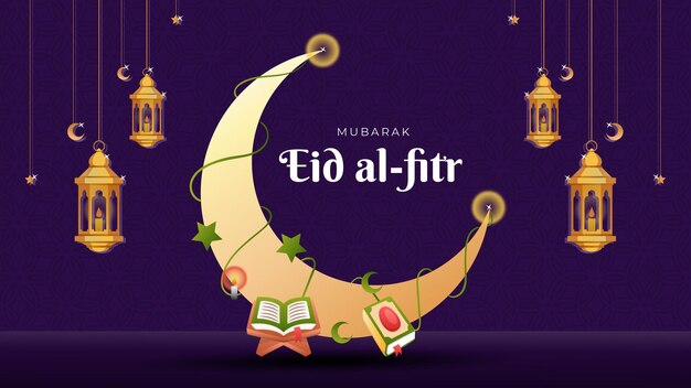 Ramadan kareem fondo islámico con el elemento luna y lámpara