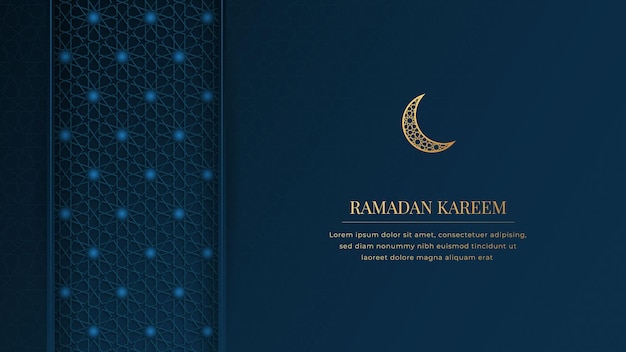 Ramadan kareem fondo de lujo azul árabe islámico con patrón geométrico y adorno