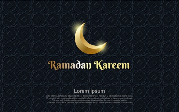 Ramadán Kareem con fondo de luna