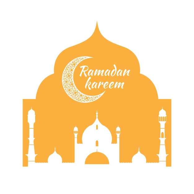 Ramadán kareem fondo mezquita religión islámica musulmán lugar de culto diseño de ilustración vectorial