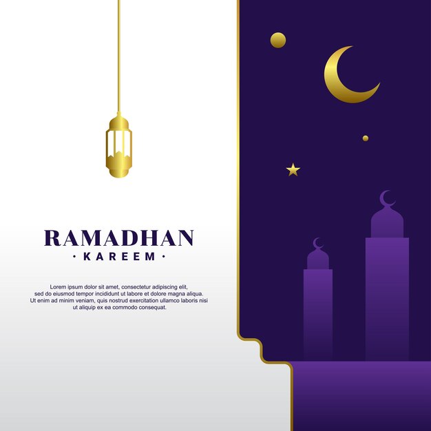Ramadán Kareem Gradiente Ilustración Diseño