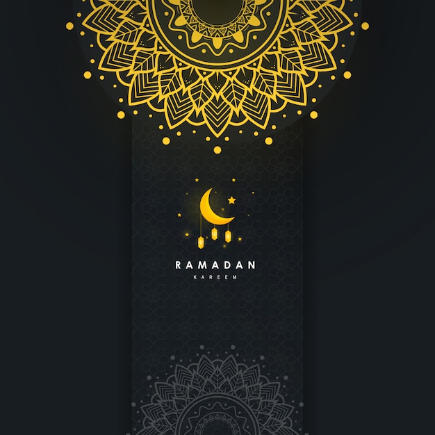 Ramadan kareem hermosa tarjeta de felicitación.