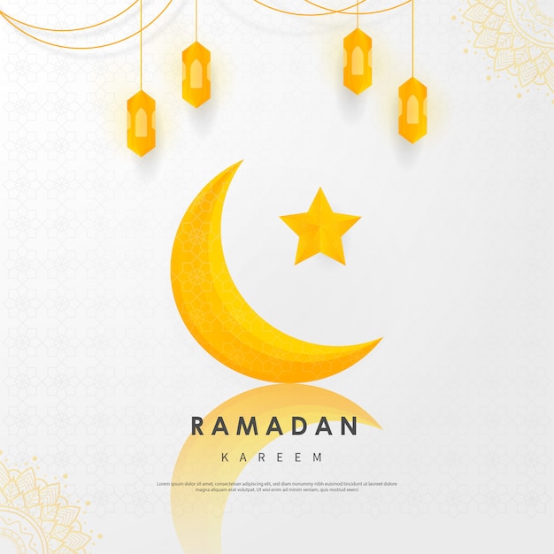 Ramadan Kareem hermosa tarjeta de felicitación.