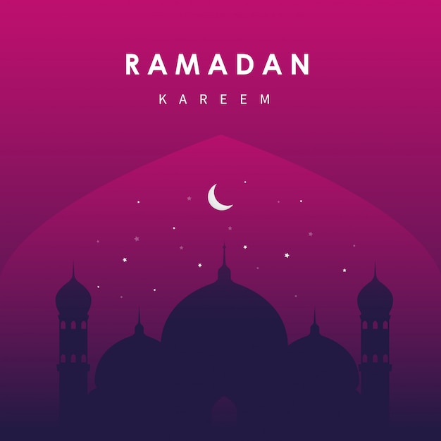 Ramadan Kareem hermosa tarjeta de felicitación.