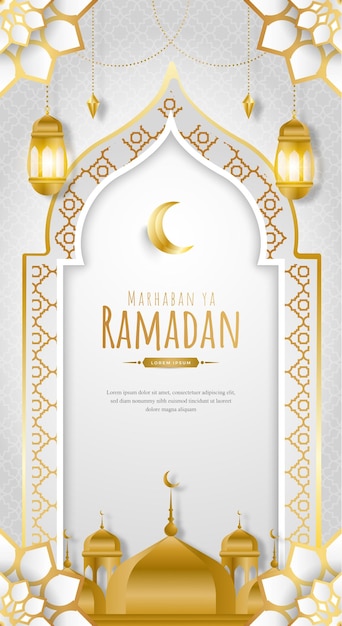 Ramadán kareem historias en las redes sociales plantilla de banner