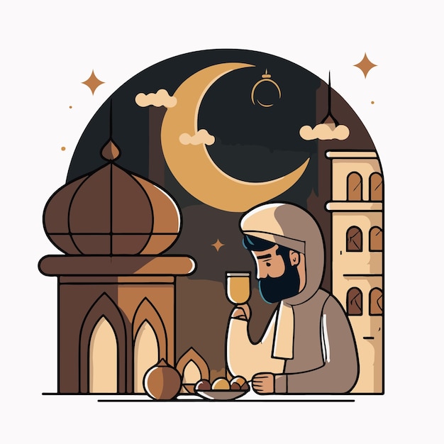 Ramadán Kareem ilustración vectorial plana