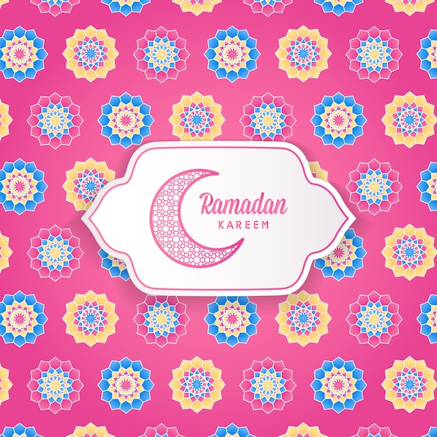 Vector ramadán kareem islámica geométrica flor patrón