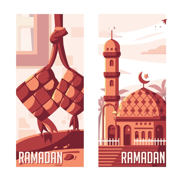 Vector ramadan kareem ketupat edition