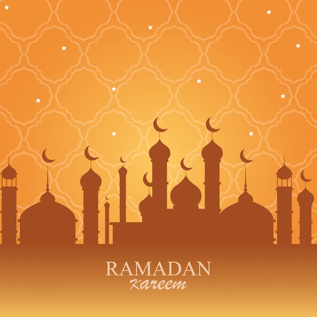 Ramadán kareem mezquita edificio tradicional