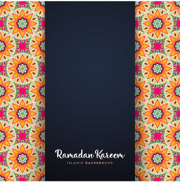 Ramadán Kareem con motivo de mandala