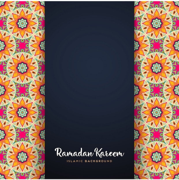 Ramadán Kareem con motivo de mandala