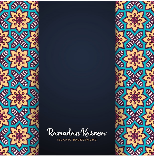 Ramadán kareem con motivo de mandala