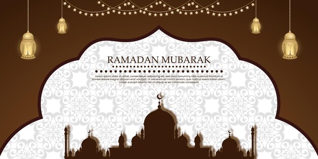 Ramadan Kareem Mubarak deseando con el diseño vectorial de patrones