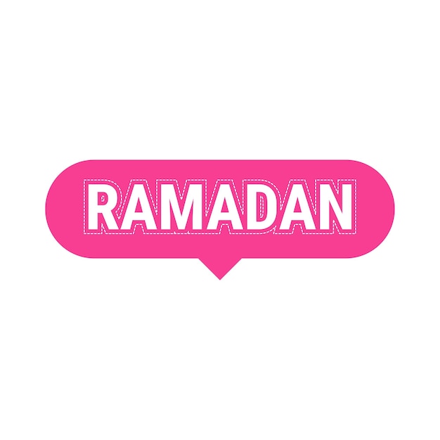 Ramadan Kareem Pink Vector Callout Banner con luna y tipografía árabe