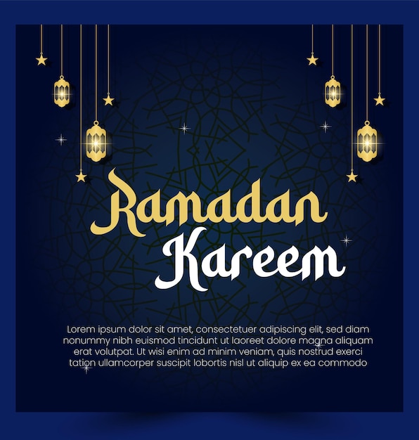 Ramadan Kareem Plantilla de diseño de banner de redes sociales 3d Ramadan Kareem Diseño de banner dorado árabe