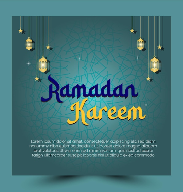 Ramadan Kareem Plantilla de diseño de banner de redes sociales 3d Ramadan Kareem Diseño de banner dorado árabe
