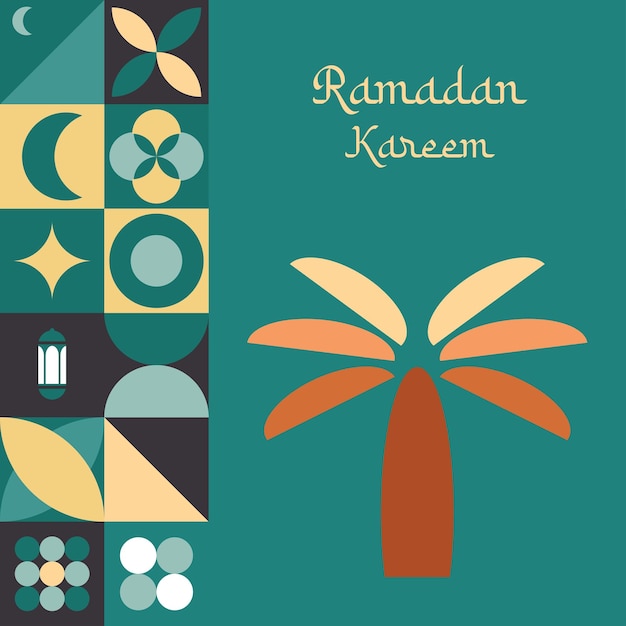 Ramadán Kareem plantilla de tarjeta de felicitación islámica con ramadán para el diseño de papel tapiz póster