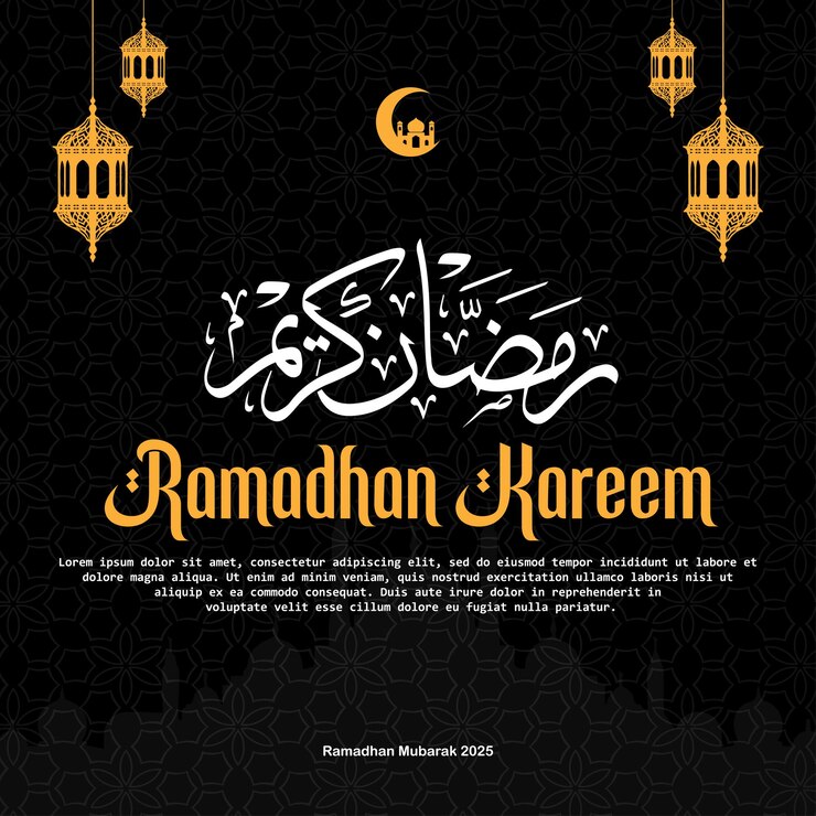 Ramadan kareem post de diseño de fondo islámico con caligrafía árabe y ornamento