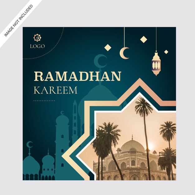Ramadan Kareem promoción en las redes sociales plantilla de diseño de publicaciones de Instagram