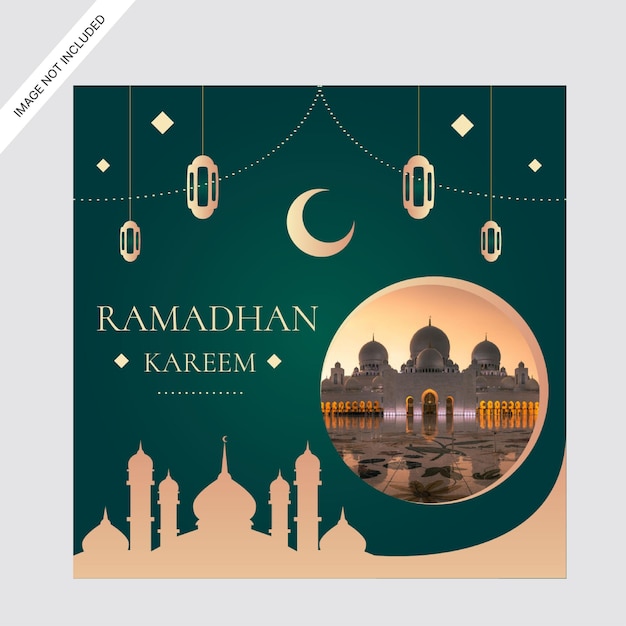 Ramadan Kareem promoción en las redes sociales plantilla de diseño de publicaciones de Instagram