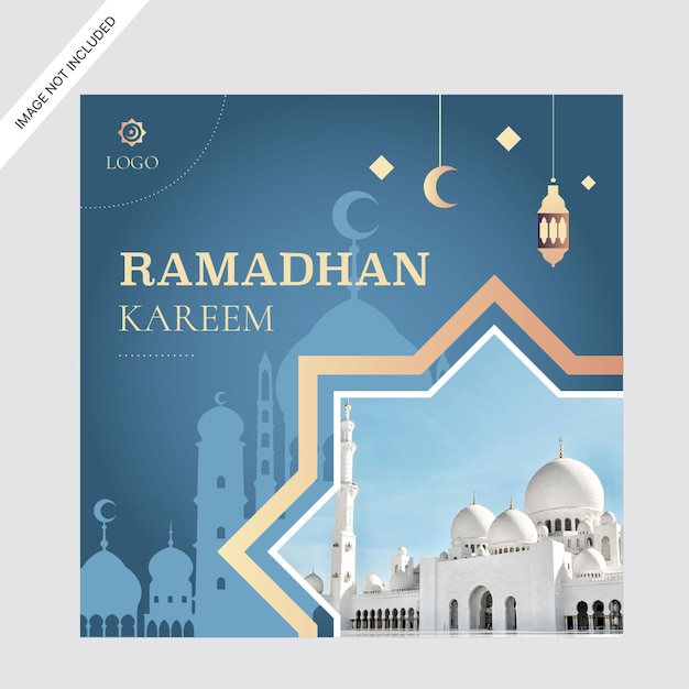 Ramadan Kareem promoción en las redes sociales plantilla de diseño de publicaciones de Instagram