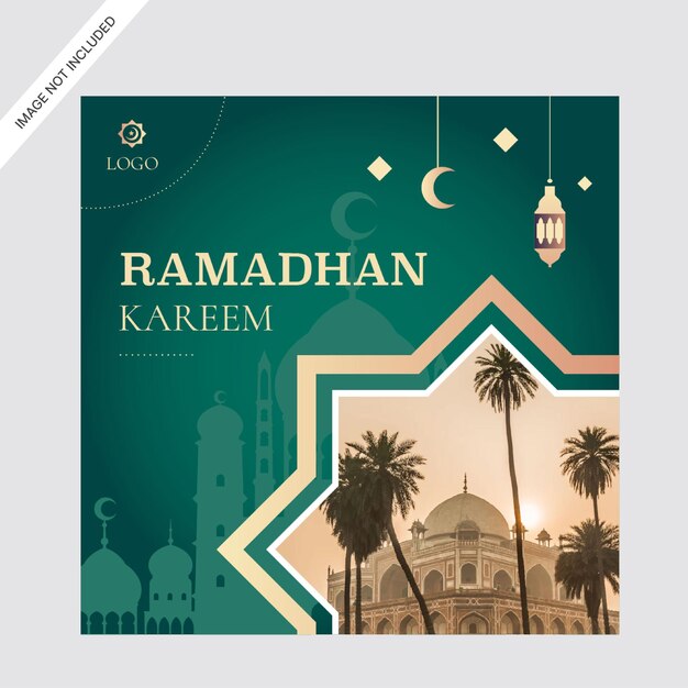 Ramadan Kareem promoción en las redes sociales plantilla de diseño de publicaciones de Instagram
