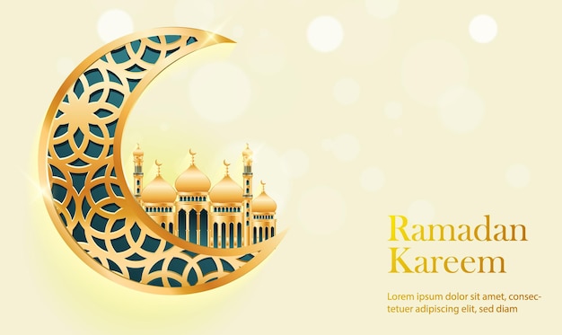 Ramadan Kareem Saludo Antecedentes Ilustración islámica diseño vectorial y árabe.