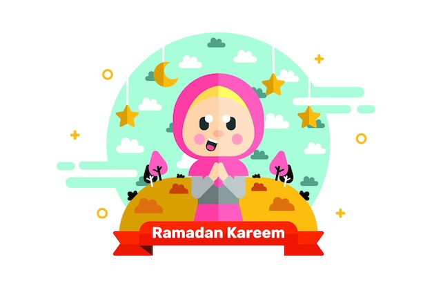 Ramadán kareem saludo personaje