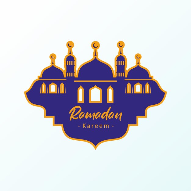 Ramadán kareem, silueta islámica religiosa con mezquita