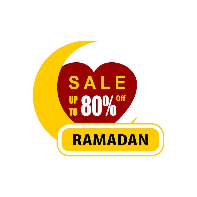 Ramadan kareem sticker stiker sale label banner tombol lencana dan pita sale
