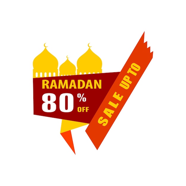 Vector ramadan kareem sticker stiker sale label banner tombol lencana dan pita sale