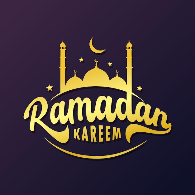 Ramadán Kareem tarjeta de felicitación ilustración de letras vectoriales Ramadán también llamado Ramazan Ramzan