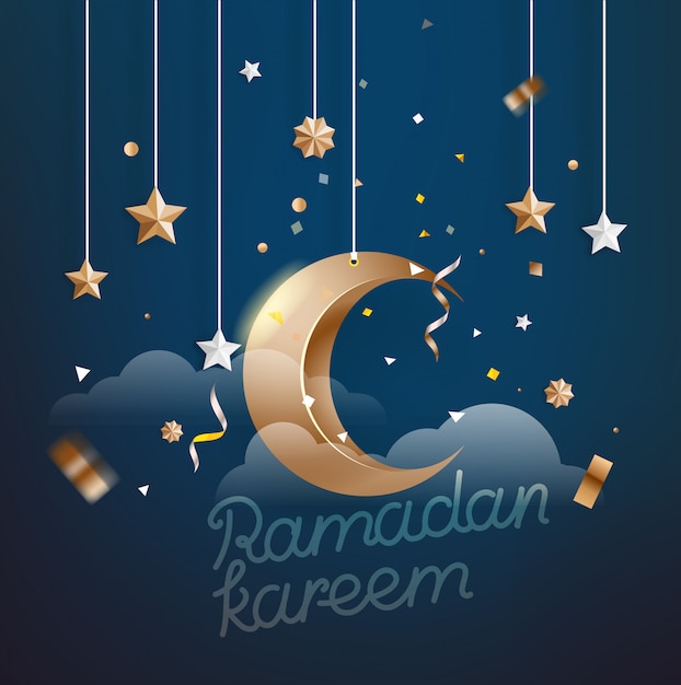 Ramadán Kareem vacaciones islámicas. Ilustración vectorial