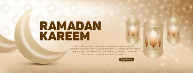 Ramadán kareem vector de diseño de banner islámico Vector Premium