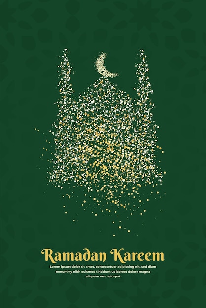 Ramadan Kareem verde con mezquita