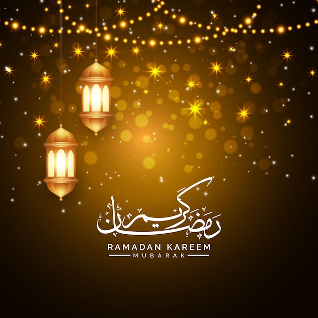 Ramadán linterna deocrativa luz brillante fondo islámico banner para isra miraj y milad un nabi