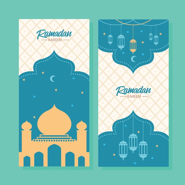 Vector ramadán mosque vertical banner