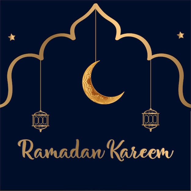 Vector ramadan mubarak kareem publica tarjetas mes sagrado desea rezar ramzan