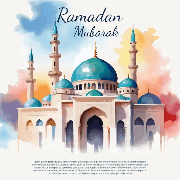 Ramadán Mubarak plantilla de publicación de redes sociales Ilustración vectorial de tarjetas de felicitación de Ramadán