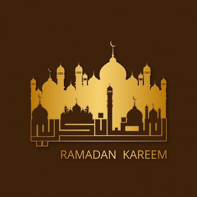 Ramadan mubarak tipográfico