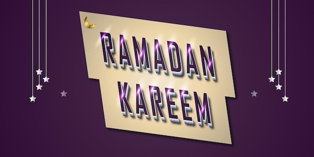 Vector ramadán nuevo efecto de texto elegante estilo de texto en 3d