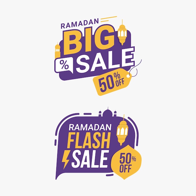 Ramadán oferta especial gran venta etiqueta etiqueta insignia vector gráfico