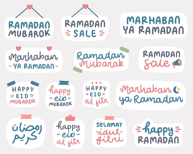 Ramadhan cita diseño de letras vector paquete de Ramadán